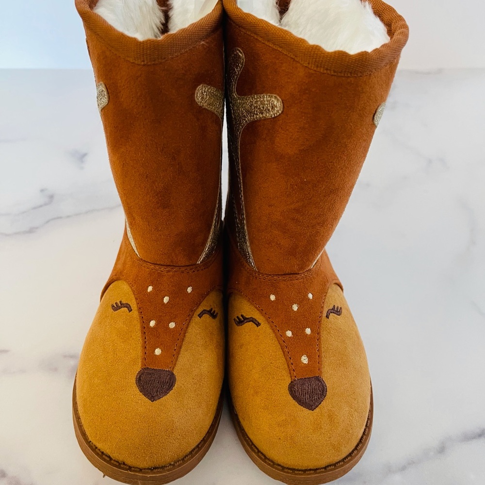 Cat & Jack Girls Reindeer Boots Size 10 - NEW